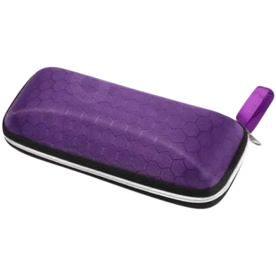 Fancy Ring Style Compression Resistant Waterproof Eyeglass Protector Spectacle Box With Lanyard Zipper Eva Fabric Honeycomb Surface Women Men Sunglasses image