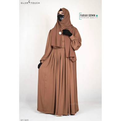 Farah Abaya Gown | Milk-Coffee image