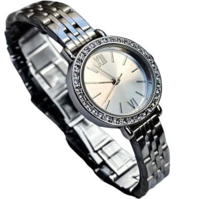 Fashionable Ladies Quartz Diamond Wristwatch - Black image