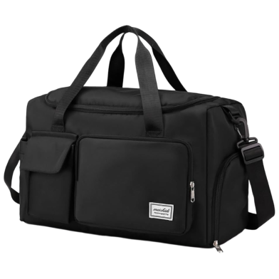 Fashionable Large Capacity Travel And Gym Bag (Black) image