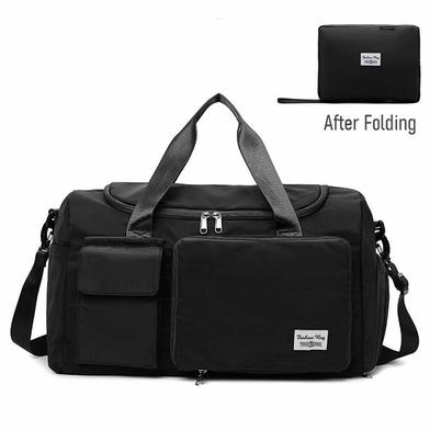 Fashionable Large Capacity Travel Gym Bag Black image