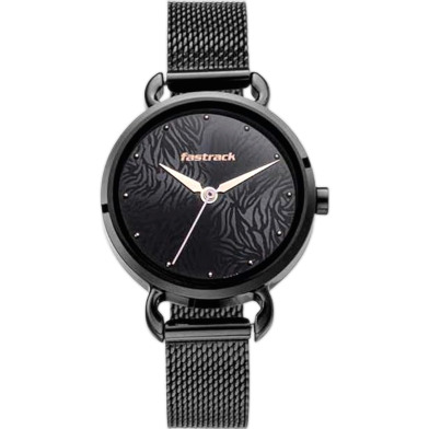 Fastrack Animal Print Analog Black Dial Womens Watch image
