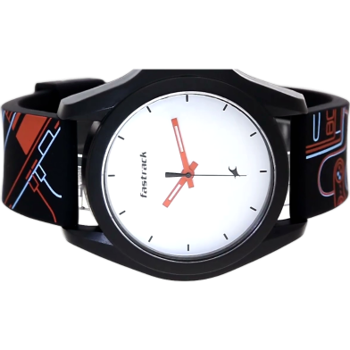 Fastrack Arcade Quartz Analog White Dial Silicone Strap Unisex Watch image