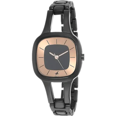 Fastrack Grey Dial Black Metal Strap Ladies Watch image