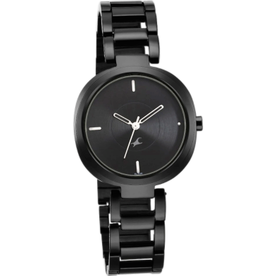 Fastrack Stunners Quartz Analog Black Dial Metal Strap Watch For Woman image