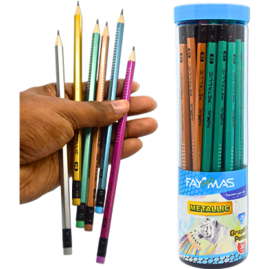 Faymas Metallic Graphite Pencil (Hexagonal)-6 color image