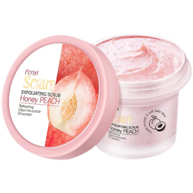 Fenyi natural Peach fragrance exfoliating gel deep cleansing body scrub-100gm image