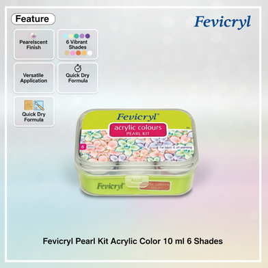 Fevicryl Pearl Kit Acrylic Color 10 ml 6 Shades Slide 2