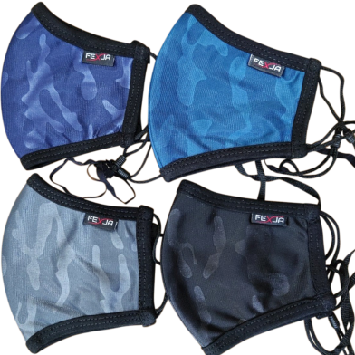 Fexja Unisex 2layer Cloth Mask Rope Can Be Adjusted With Nek And Ears - 4pcs image