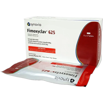 Fimoxyclav 500 mg, 125 mg Tablet 6's strip image