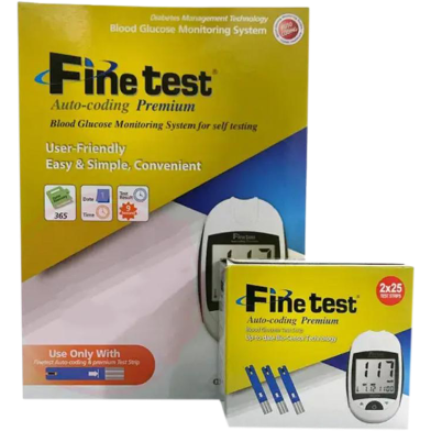 FineTest Glucometer with 25 test strip And 50 Strips Combo image