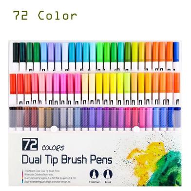 Fineliner Art Markers Watercolor Dual Brush Tip 72 Color image