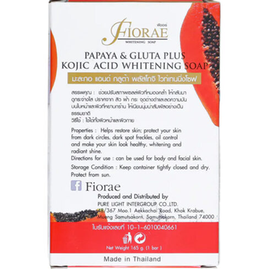 Fiorae Papaya and Gluta Plus Kojic Whitening Soap 165 gm Slide 5