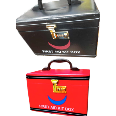 First Aid Kit Box Medicine Storage Box Mini First Aid Box Black image