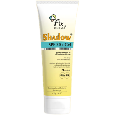 Fixderma Sunscreen - SPF 30 PA Plus Plus Plus Shadow A-Gel SPF 30 Sunscreen for Acne Prone Skin, Non-Greasy Sunscreen Gel - 75 g image