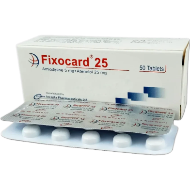 Fixocard 25 mg Tablet 10's Strip image