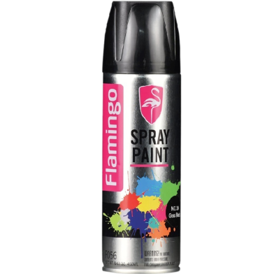 Flamingo Spray Paint F056 450Ml Black Color 1 Pcs image