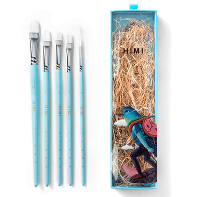 Flat Brush Set- 5pc Blue image