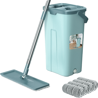 Flat Head Microfiber Mop and Bucket Floor Cleaning Set image