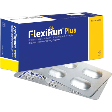 FlexiRun Plus 40 mg, 100 mg Capsule 6's Strip image