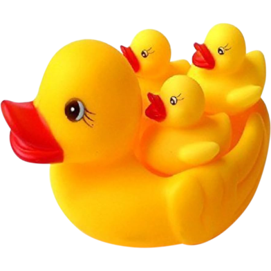 Floating Duck Bath Toys with Squeezing sound -4pcs image