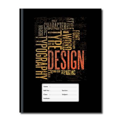 Floral Binding KhataTypography Design (White) - 200 Pages image