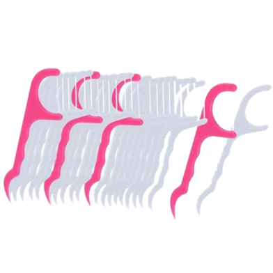 Floss Pick Dental Toothpick Interdental Cleaner Box 50 Pcs image