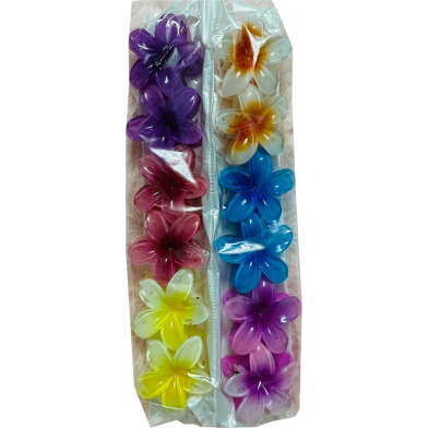 Flower Claw Clip for Women,Preppy Flower Hair Clip,Hawaiian Plumeria Hair Clip,Hawaii Hair Accessories for Thick Hair and Thin Hair,Gifts for Women Teen Girls(12pcs) image