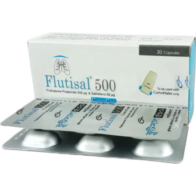 Flutisal 50 Mcg, 500 Mcg Inhalation Capsule 6's Strip image