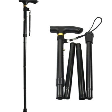 Folding Cane Tracking Pole Anti-Slip Cane Elderly Walking Stick - Stick (Any Colour). image