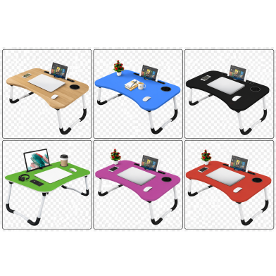 Folding Laptop Table - Portable Study and Work Desk for Bed, Sofa and Floor Use image