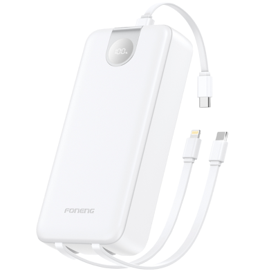 Foneng PX107 20000mAh Power Bank with 3 Built-in Cables (22.5W) image