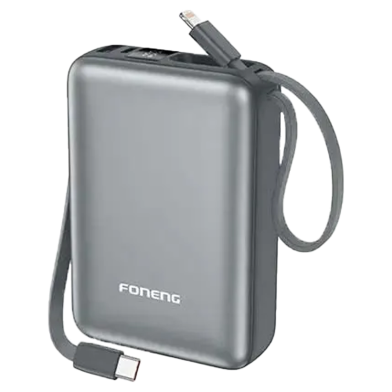 Foneng PX116 20000mAh Mini Power Bank with 2 Built-in Cables 22.5W image