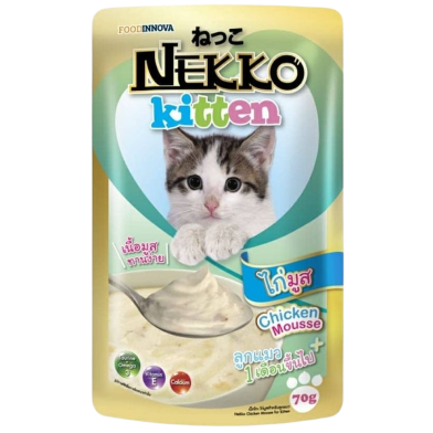 Foodinnova Nekko Kitten Pouch Wet Cat Food Chicken Mousse 70g image