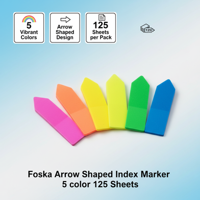 Foska Arrow Shaped Index Marker 5 color 125 Sheets Slide 2