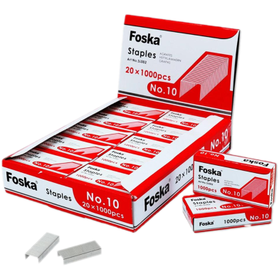 Foska High Quality No. 10 Staples For Office - 1000 Pcs image
