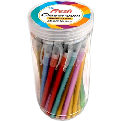 Fresh Classroom Ball Point Pen Black Ink-36 Pcs image