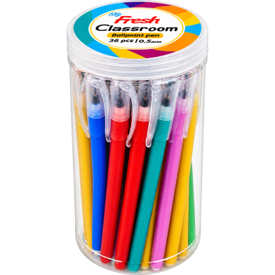 Fresh Classroom Ball Point Pen Black Ink-36 Pcs image