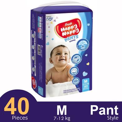Fresh Happy Nappy Pant System Baby Diaper (M Size) (7-12Kg) (40Pcs) image