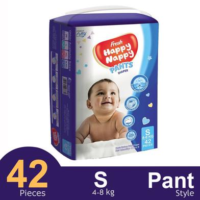 Fresh Happy Nappy Pant System Baby Diaper (S Size) (4-8Kg) (42Pcs) image
