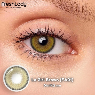 Freshlady La Girl Brown Color Contact Lenses image
