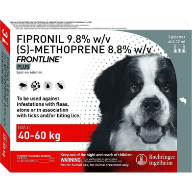 Frontline Plus Flea and Tick Treatment Spot-on for Dogs 40-60kg image
