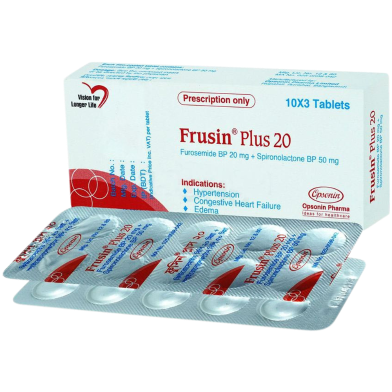 Frusin Plus 20 mg, 50 mg Tablet 10's Strip image