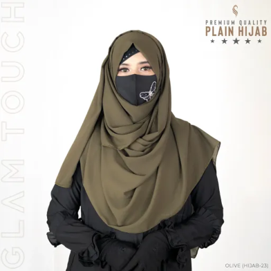 Glam Touch Full Coverage Plain Hijab - Cherry Fabric image