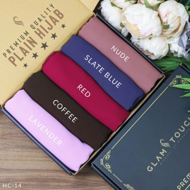 Full Coverage Plain Hijab Combo Set - Diamond Georgette | Multicolor image