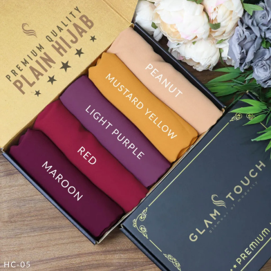 Full Coverage Plain Hijab Combo Set - Diamond Georgette | Multicolor image