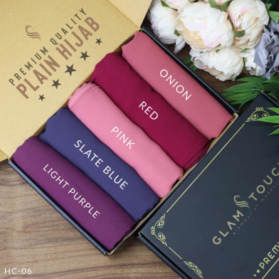 Full Coverage Plain Hijab Combo Set - Diamond Georgette | Multicolor image