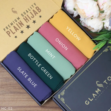 Full Coverage Plain Hijab Combo Set - Diamond Georgette | image