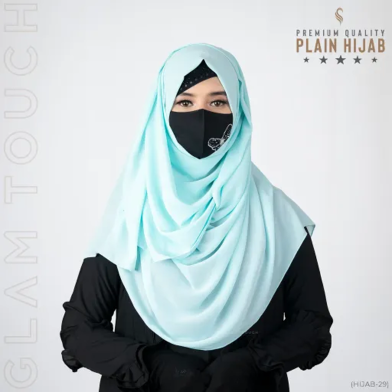 Glam Touch Full Coverage Plain Hijab - Diamond Georgette image