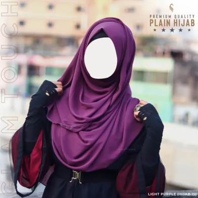 Glam Touch Full Coverage Plain Hijab - Diamond Georgette | Light Purple image